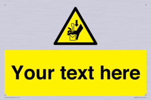 Custom warning hand crushing between press brake tool